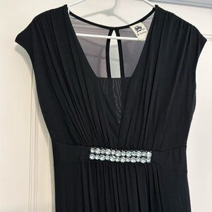 S.L. Fashions Black Dress with Crystal Waist